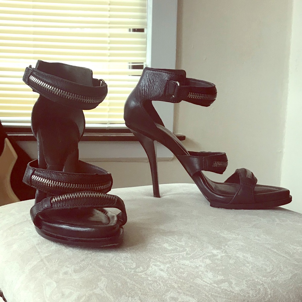 Alexander Wang Kyla Black Zipper Heels